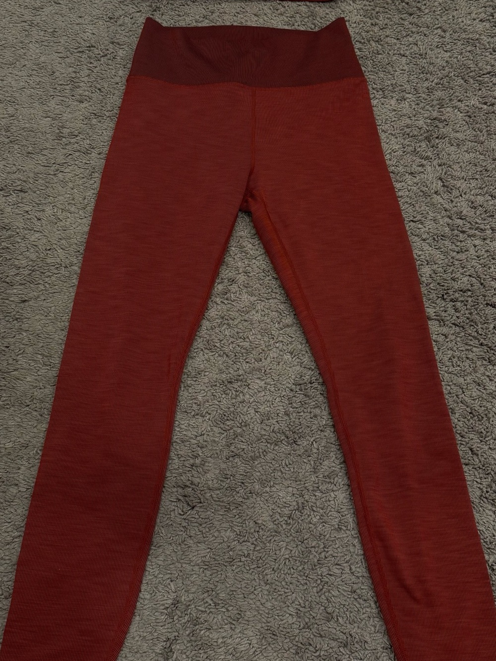 Vuori Ribbed High-Waist Leggings - Rust